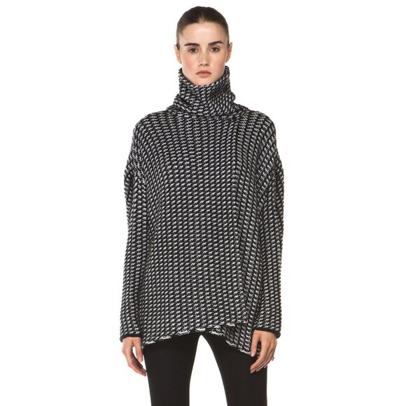 Diane von Furstenberg Ahiga Wool Tweed Turtleneck Sweater Size Small - Picture 1 of 14